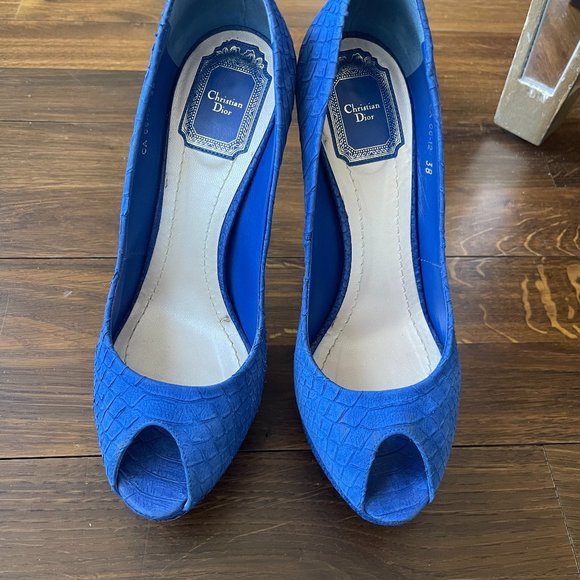 CHRISTIAN DIOR PEEP TOE PLATFORM - Picture 1 of 4
